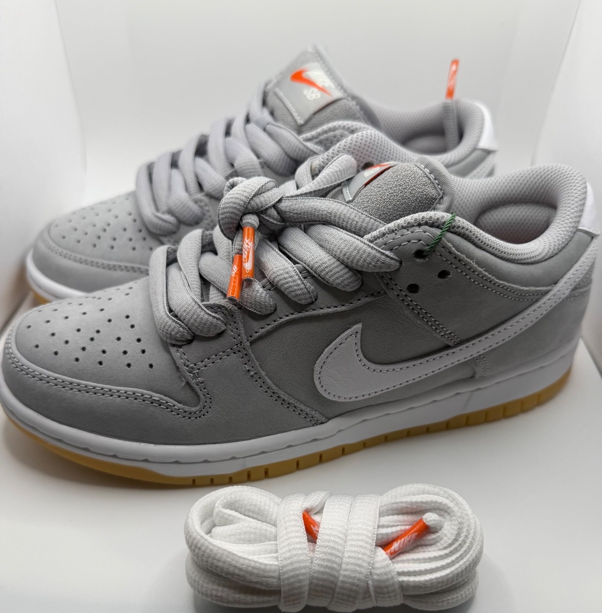 NIKE SB DUNK LOW PRO ISO Orange Label Wolf Grey Gum size 5 DV5464