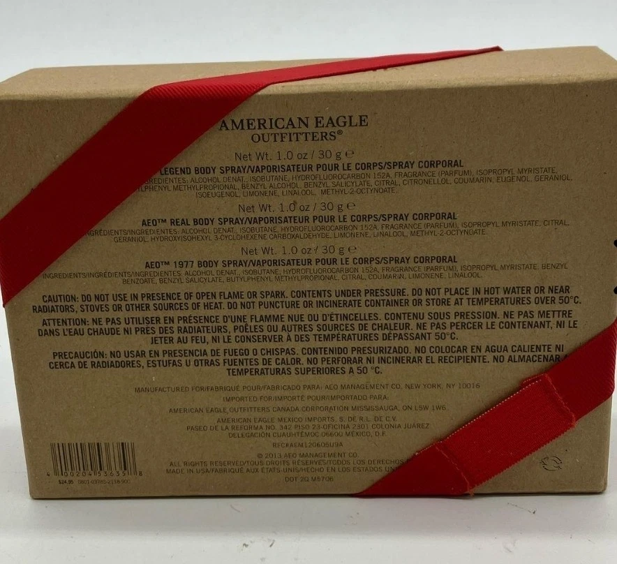 Vintage 2013 American Eagle AEO 1977 LEGEND Real Body Spray Mens Cologne Set - Image 2 of 4