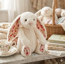 Jellycat Blossom Cream Bunny 'Berry' Medium Authentic Brand New With Tags