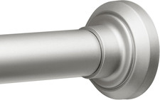 1" Nickel Shower Curtain Rod, 30-76" Adjustable, Secure Tension