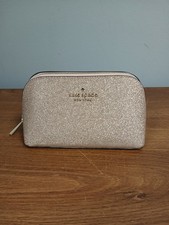 NWT kate spade Domed Cosmetic/Handba Gold Josley Glitter