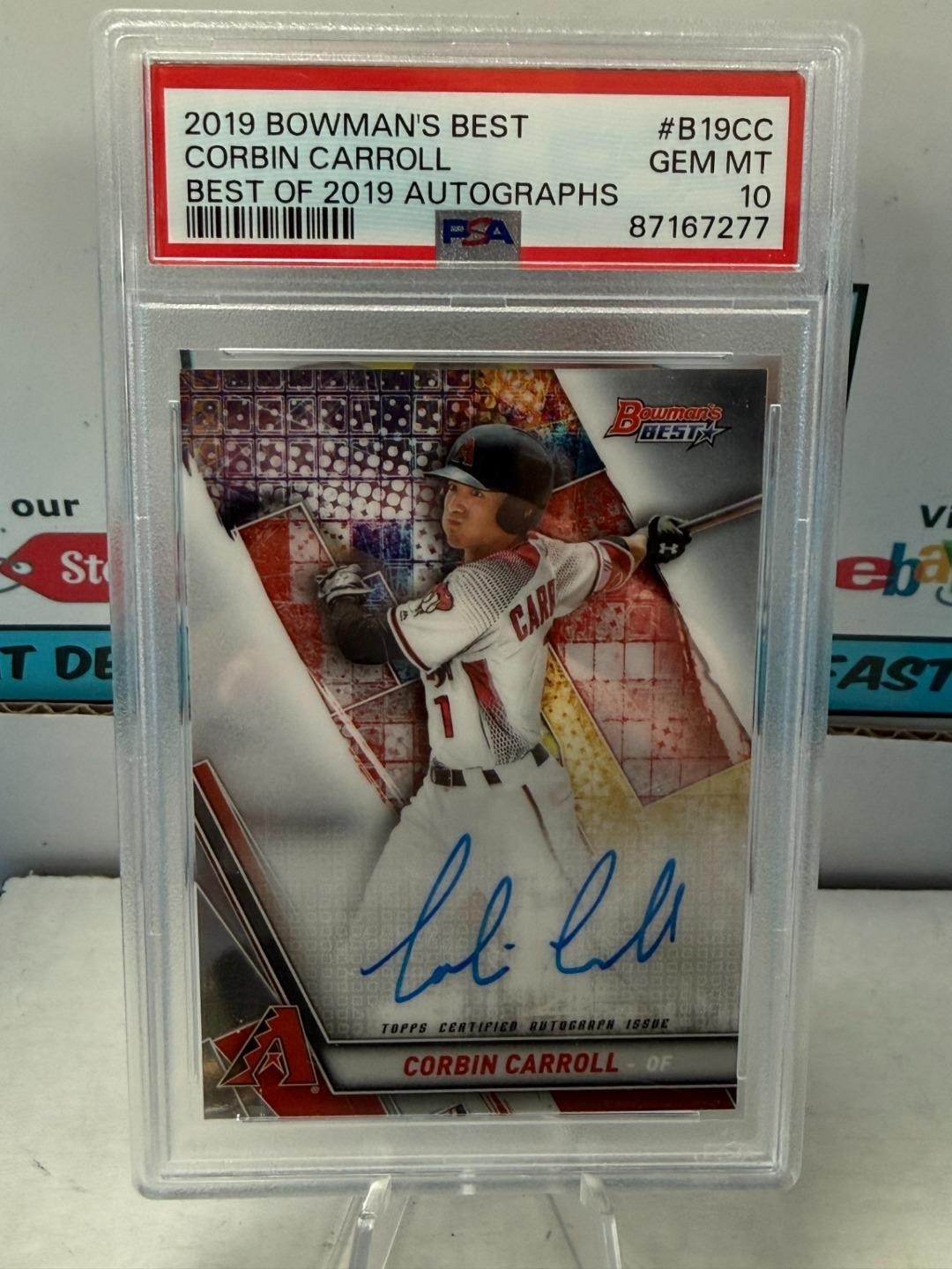 2019 Bowman's Best CORBIN CARROLL Autograph #B19-CC Arizona PSA 10 GEM #2295