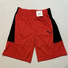 Puma Boys Large Red Black Athletic Shorts Rebel Pack Performance NWT