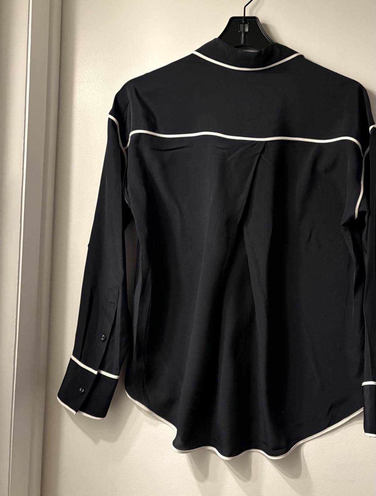 Johnny Was Calme Relaxed Silk Button Down With Piping SZ X-Small New With Tag image 9