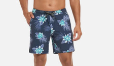 Hurley Mens Lightweight Volley Swim Short Trunk  Dark Blue/multicolor  SMALL