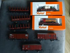 H0 Güterwagen Set Konvolut offen Rungenwagen gedeckter Ladegut Roco OVP Zubehör