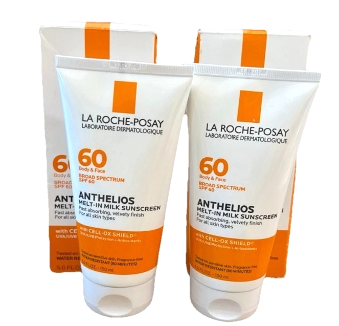 x2 La Roche-Posay ANTHELIOS Melt-In Milk Sunscreen SPF 60 Body & Face, 5 fl oz