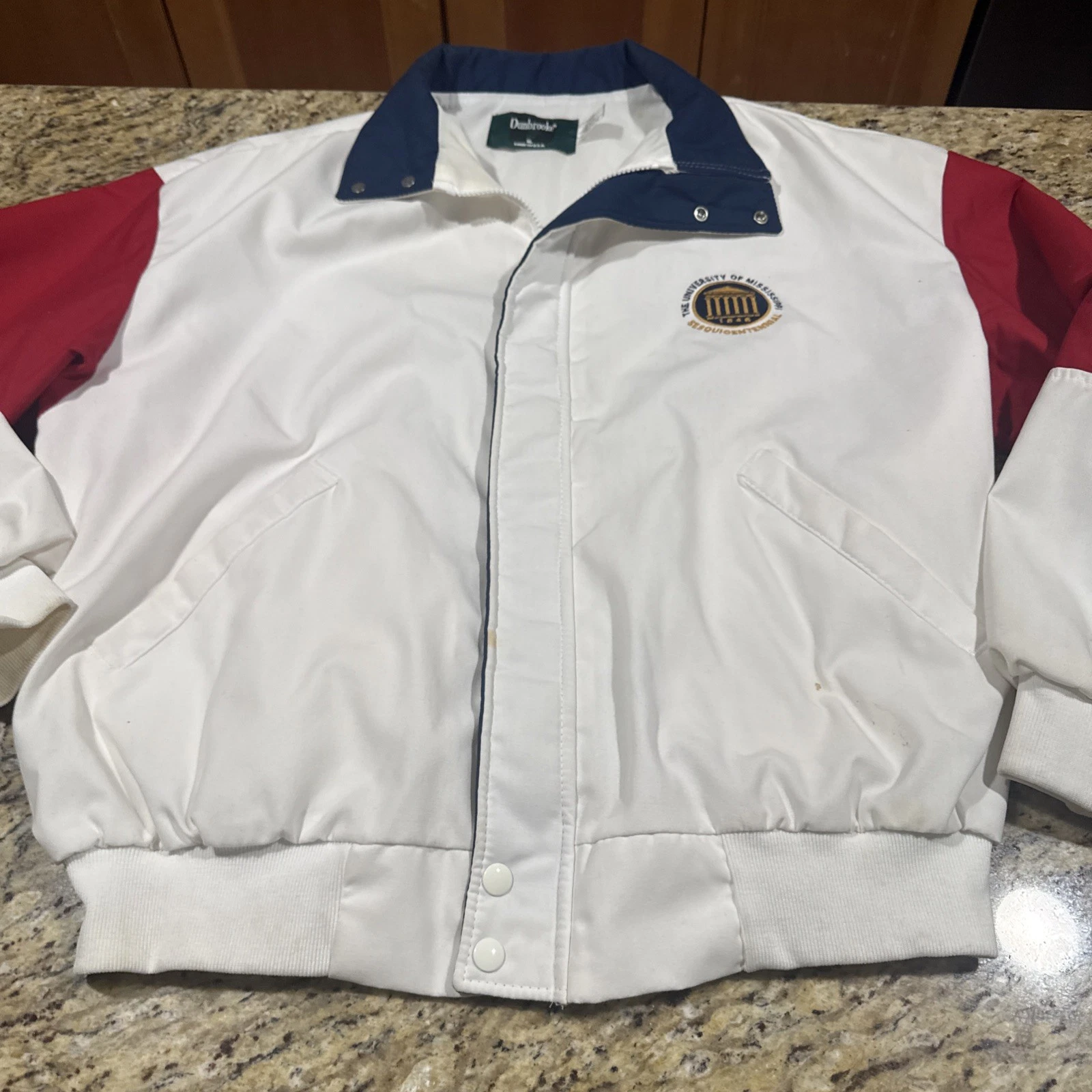 Vintage Dunbrooke Jacket Windbreaker Full Zip Red/White/Blue Embroidery