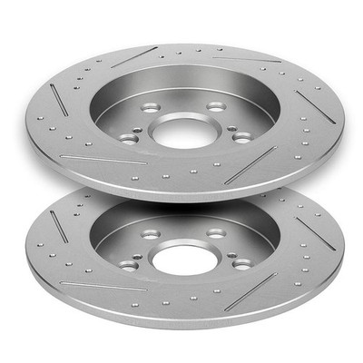 Rear 259mm Slotted Brake Rotors Toyota Corolla Matrix Prius 17-18 Prius Prime