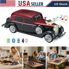 1960s Retro Car Model Bluetooth Speaker TWS LED Light FM USB TF Rechargeable