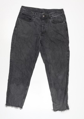 ASOS Herren Jeans grau Baumwolle gerade Größe 29 in L26 mit normalem Knopf
