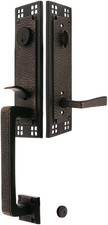 Arts & Crafts Tubular Handleset in Oil Rubbed Bronze with Hammered Levers