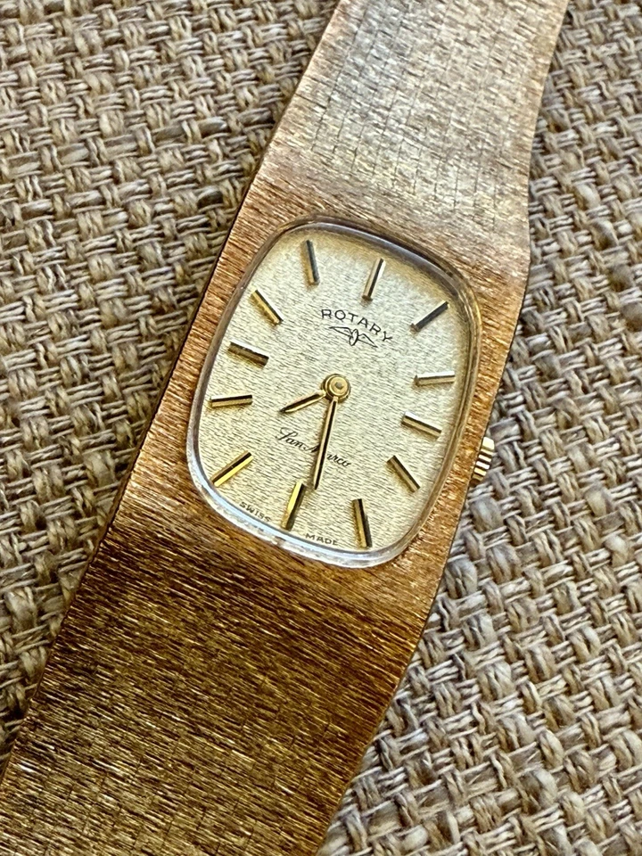 ✅ULTRA RARE Rotary Swiss NOS Watch - Textured Gold-Tone - Mechanical Vintage✅ - Image 4 of 4
