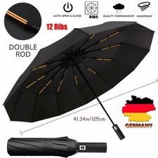Sturmfester Automatik Regenschirm Windfest UV-Schutz XXL Taschenschirm NEU