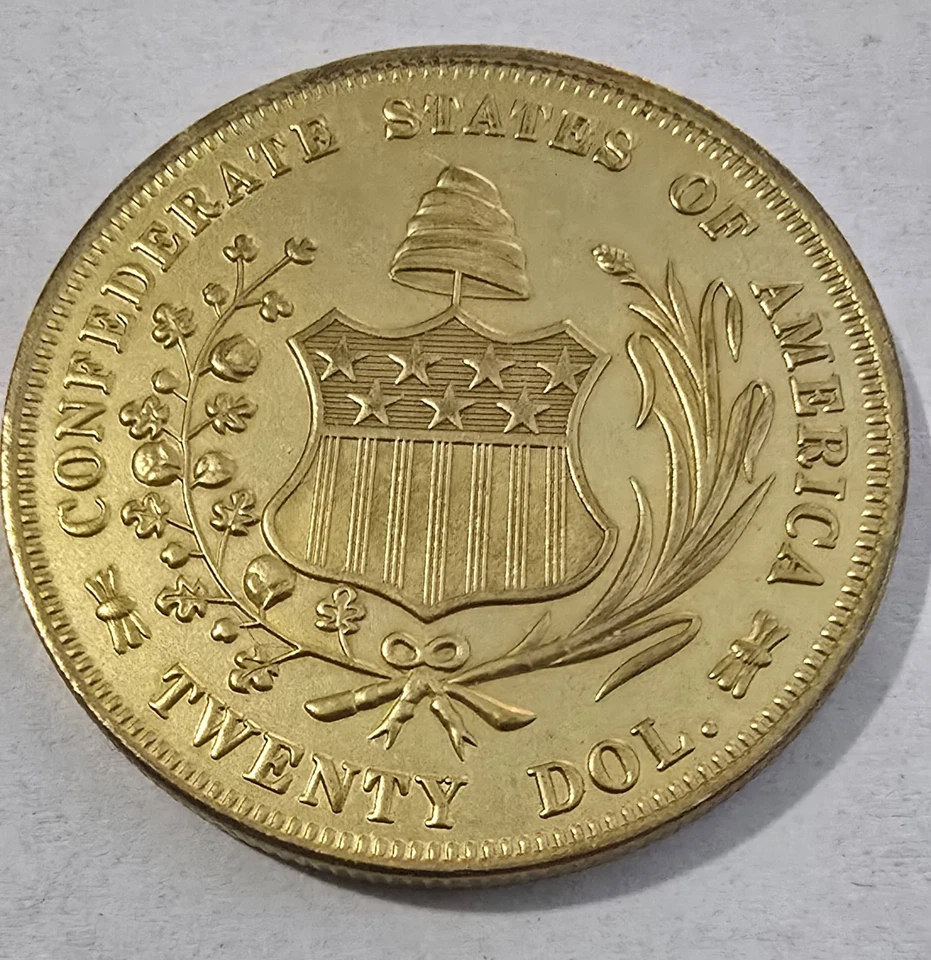 1861 Confederate States Of America 20 Dollar Restrike - Image 2 of 2