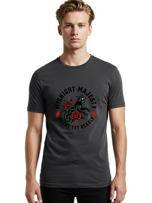Midnight-Majesty Mens Graphic Tee,100% Cotton,Casual Summer Wear