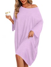 Plus Size Women  s Pajama Dress Shirt Nightgown Sleepwear S-5XL with Pocket