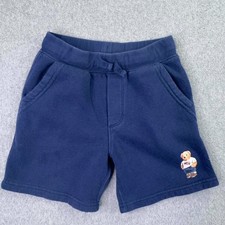 Polo Ralph Lauren Polo Bear Fleece Shorts Boys Size 6 Navy Blue Preppy USA Flag