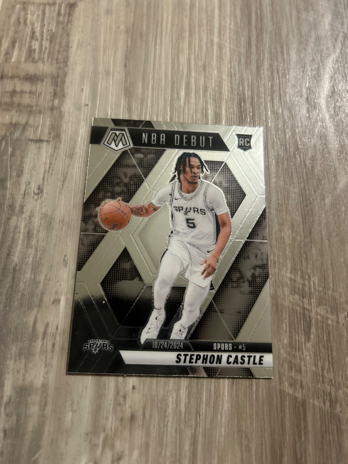 Stephon Castle 2024-25 Panini Mosaic NBA Debut Rookie Card #267 SPURS (Base)