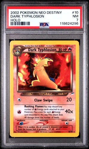 2002 POKEMON NEO DESTINY #10 DARK TYPHLOSION-HOLO PSA 7