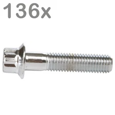 136  split rim bolts M7x32 Steel chrome for BBS Rial Schmidt O.Z. Dynatech Carli