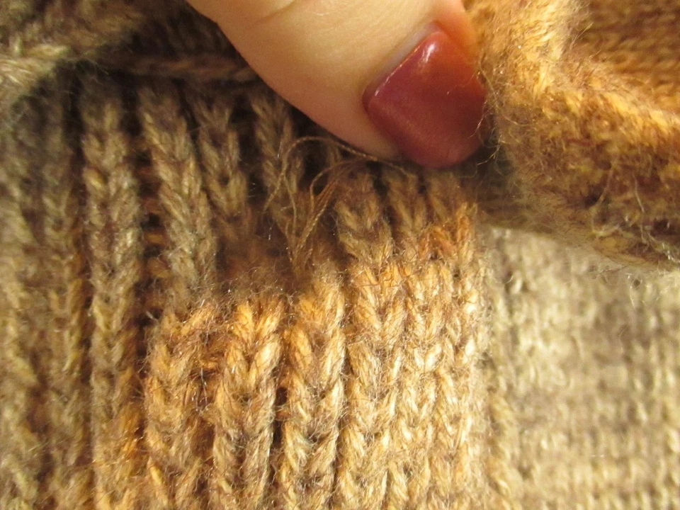 Одна девочка кто свитер пальто женщин средний коричневый оборкой воротник качается вязаный Snap богемное - Изображение 3 из 4