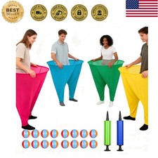 Funny Outdoor Game Set with 4 Granny Pants, 16 Balls 2 Pumps - Instant Fun