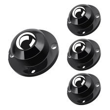 Self Adhesive Caster Wheels for Furniture Low Profile 4 PCS Black Rollers