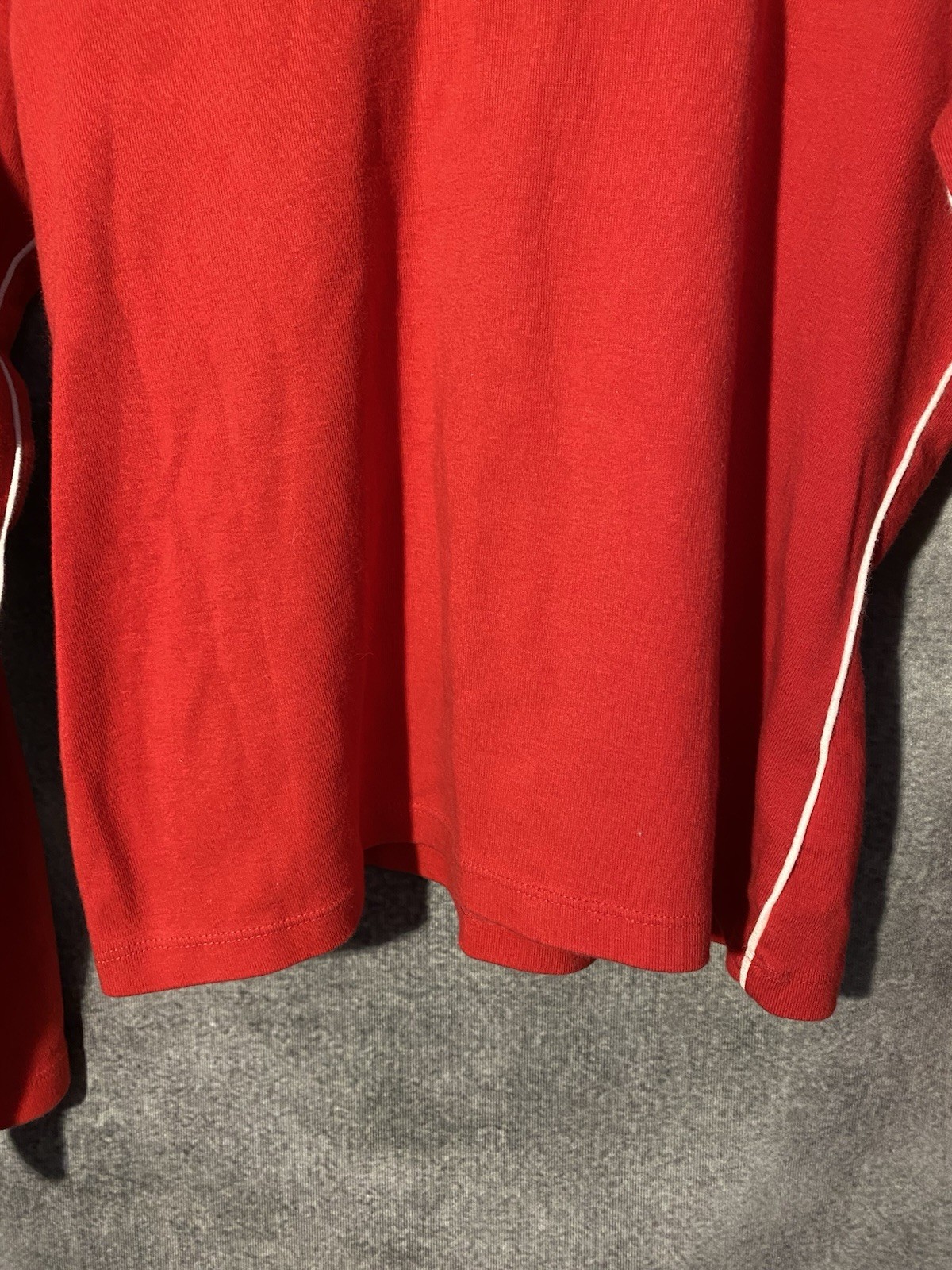 Vtg Y2K Tommy Girl Jeans Red Long Sleeve Ringer Tee Star Font Raglan Shirt XL image 2