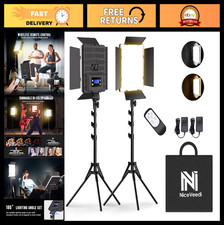 2-Pack Bi-Color Photography Lighting Kit, 36W Dimmable LED Studio Lights, 2700-6