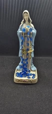 Abbey Press Virgin Mother Mary Praying Statue Rosary (Included) Holder 8" tall