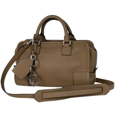 LOEWE Anagram Amazona 23 2-Way Shoulder Bag Brown Leather #BS420