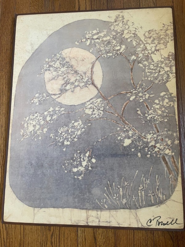Original Catherine Powell Batik Artwork 1973, 22"x28"