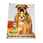 Vintage Ande Rooney/MILK-BONE Dog Biscuits 14” x 11” Porcelain Enamel Metal Sign