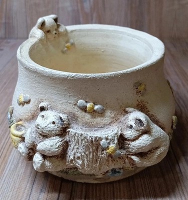 VTG Heaven Hill Designs June Sears Adorable 3D Ceramic Bear Planter Circa 1978