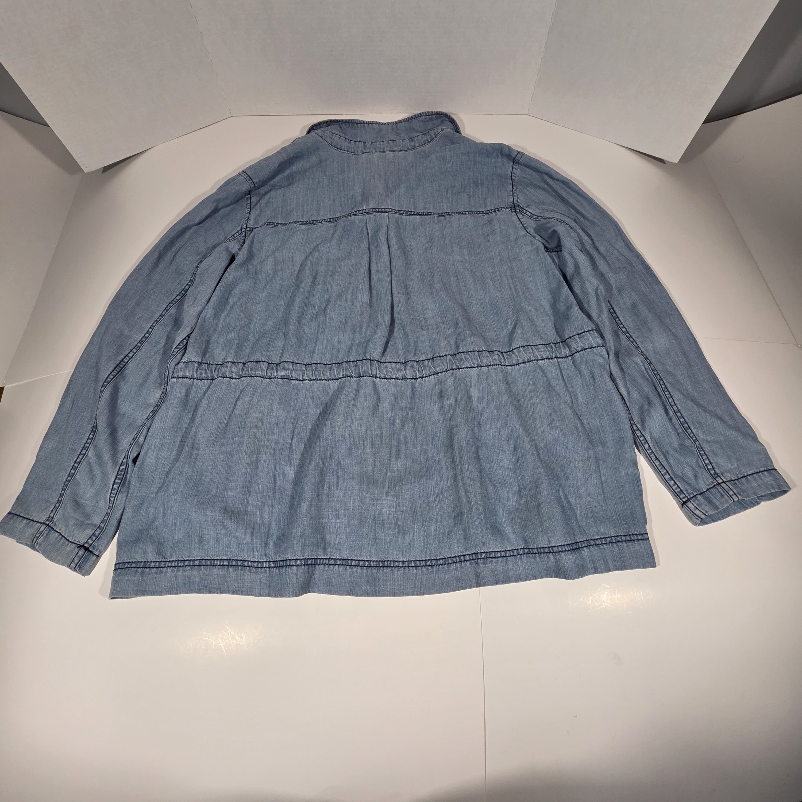 Gap Women's Button Front Collared Jacket Blue Poc… - image 7