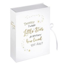 Keepsake Boxes  Tins Large Twinkle Twinkle Baby Keepsake Box White
