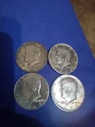 1964 Kennedy Halves 90% Silver Four Coins as Pictured VERY NICE!!! FREE SHIPPING