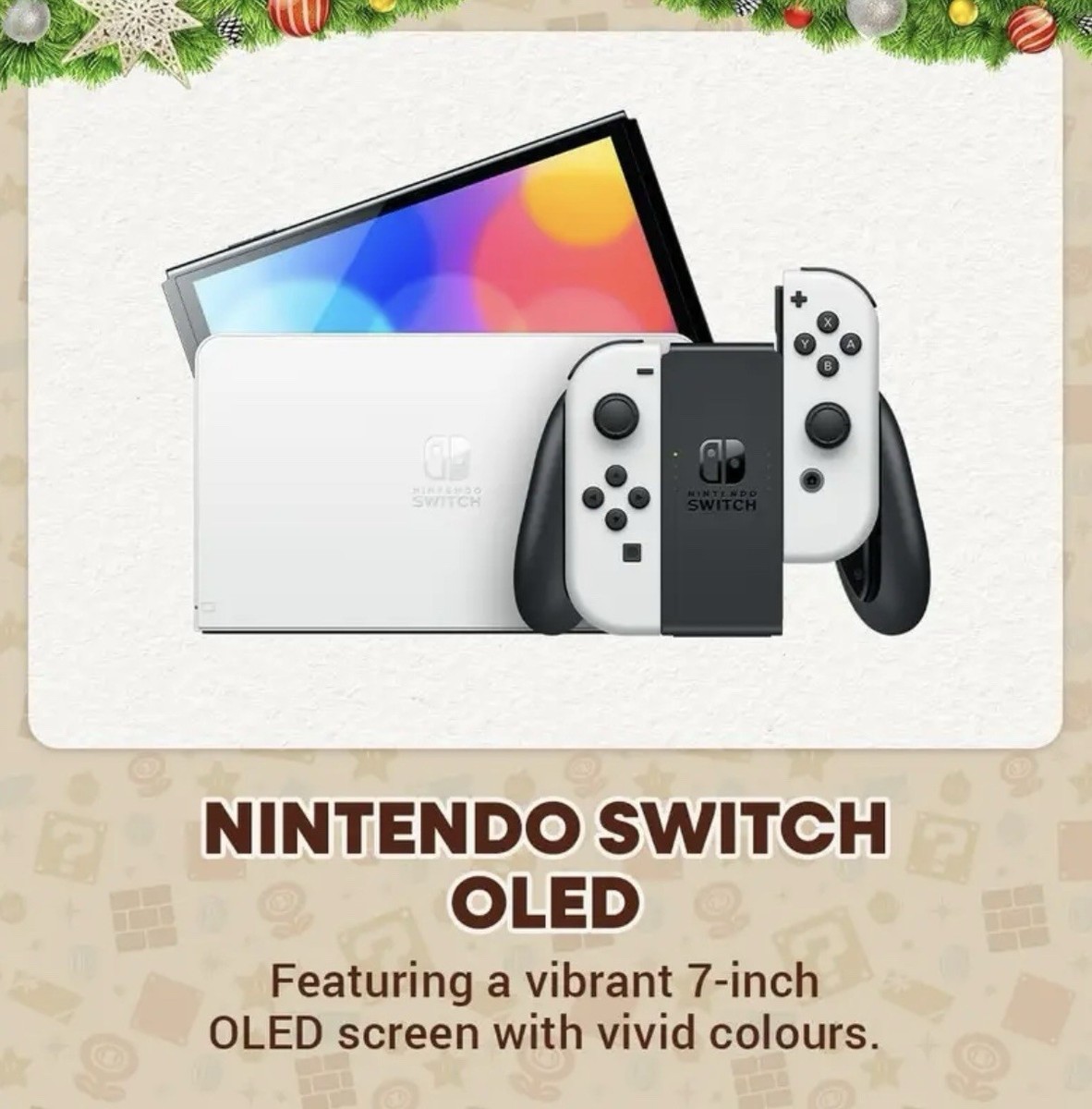 Nintendo Switch OLED (White) + Mario Kart 8 Deluxe + 12 Months NSO