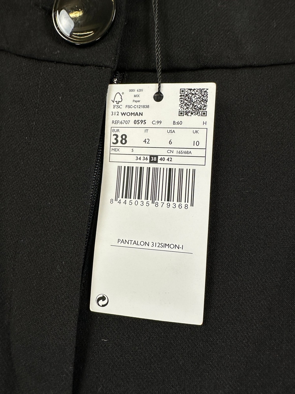 Mango Trousers Womens Size UK 10 Black Wide Leg Stylish Smart Formal Tailored thumbnail 5