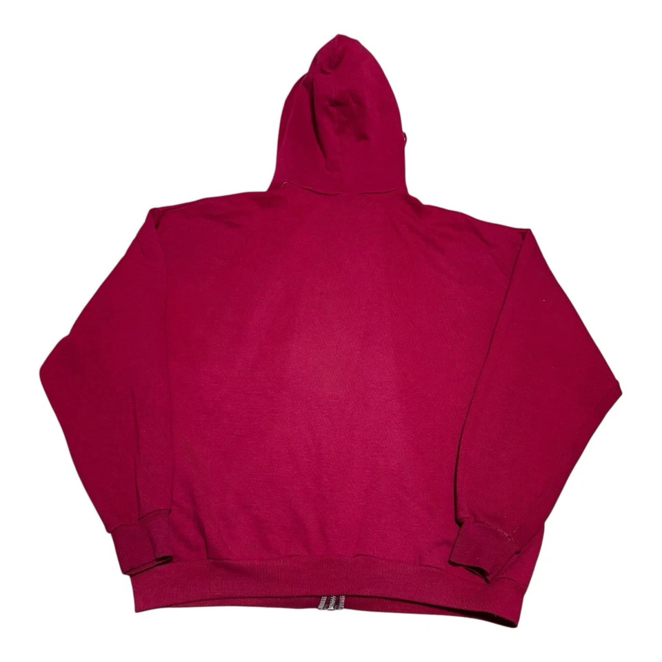 Sudadera con capucha vintage años 70 Sears Activewear roja manchada cremallera adulto XL (Boxy S) Foto 3 de 4