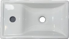 Compact 16-Inch Wall Hung Ceramic Sink Combo with Faucet for Small Spaces