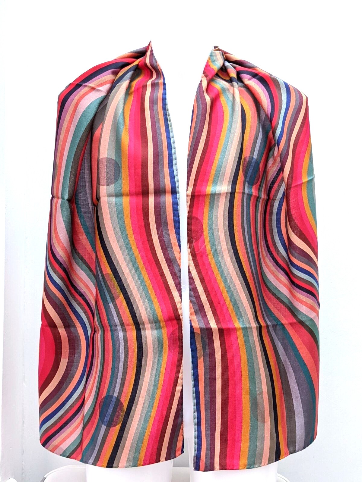 Paul Smith Women's Signature Swirl Polka Dot Reversible Scarf BNWT | £200
