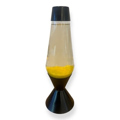 1998 Lava Lite Black Aristocrat Lava Lamp Clear Yellow 1424 Starlight See Video