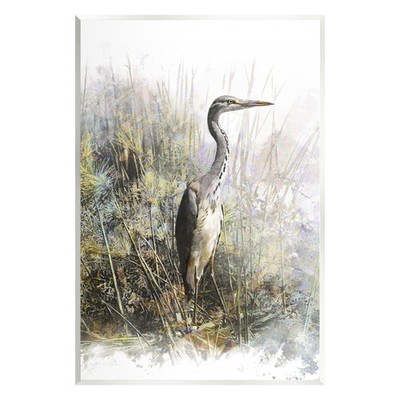 Stupell Industries Heron Bird Waters Edge Pond Wall Plaque Art Design By Pip