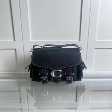 COACH Cargo Soft Tabby Black Leather Shoulder...