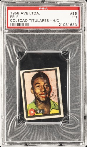 1958 AVE LTDA. COLECAO TITULARES #86 PELE ROOKIE RC PSA 1