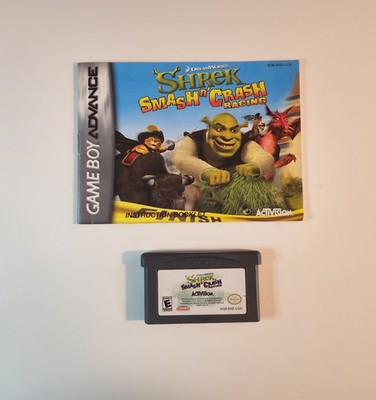 Shrek Smash n' Crash Racing (Nintendo Game Boy Advance GBA)  And Manual