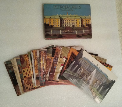 Petrodvorets Russian & English 18 Post Cards The Great Palace Folder 1986 Unused