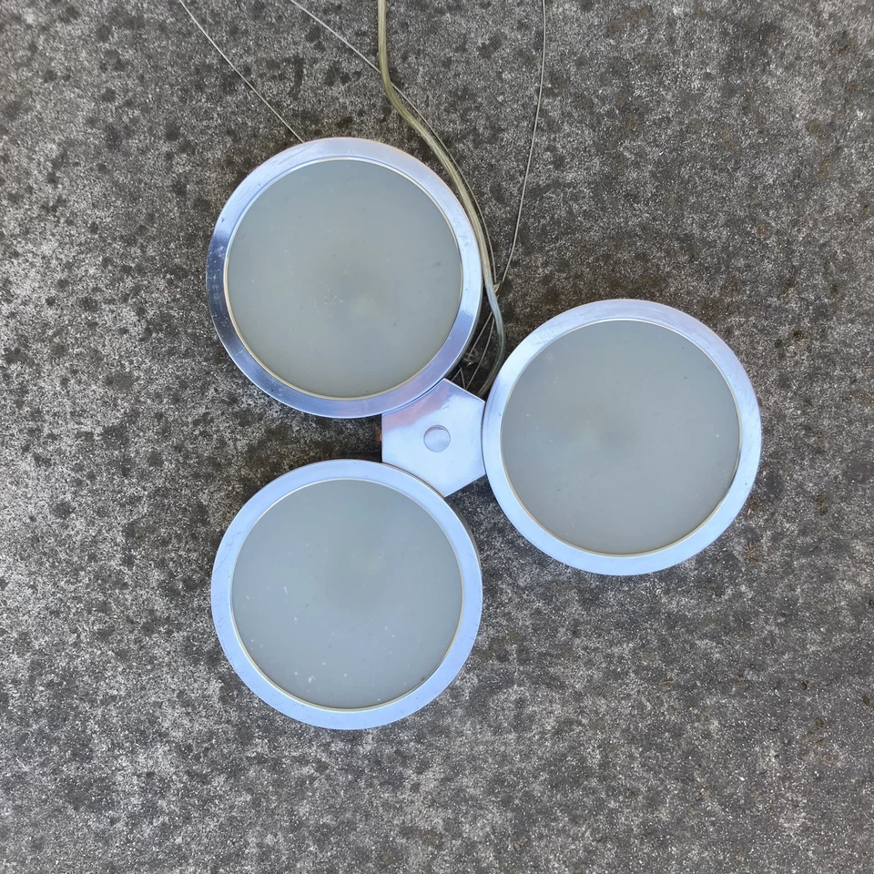 Fredrick Ramond Broadway 3-Light Chandelier 19" Polished Aluminum Ceiling Light - Image 2 of 4